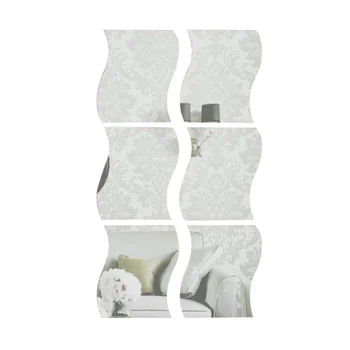 

Wavy Shaped Wall Decals Removable DIY 3D Mirrors Wall Decal For Living Room Kids Bedroom Decorative Gift