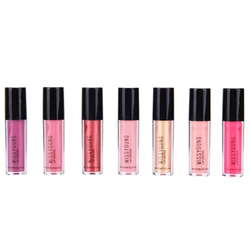 

Missyoung 7Color Glitter Liquid Lip Gloss Flash Pearlescent Bright Moisturizing Lipstick Mirror Surface Lip Glaze