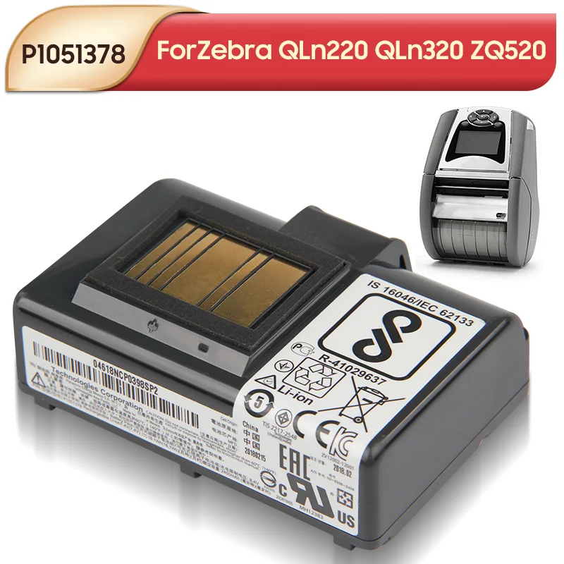 

Original Replacement Battery P1051378 P1023901 For Zebra QLn220 QLn320 QLn220HC ZQ520 2450mAh Mobile Printers Batteries