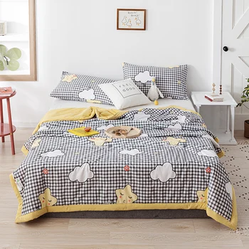 

stars clouds print kids bedspread coverlet/bed cover,also good use as summer blanket 145x195/175x195/195*225cm