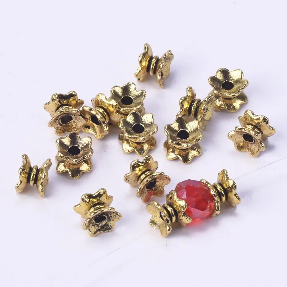 50pcs Antique Gold Color 7x4mm Metal Loose Spacer Beads Lot For Jewelry Making DIY Crafts Findings 50pcs blank translucent envelope accept customization transparent sulfuric acid paper envelope postcard antique envelope