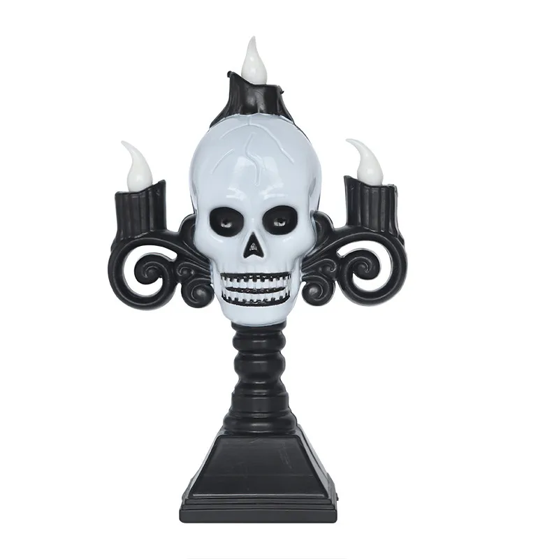

Halloween Lamp Bar Superb Prop Scary Ghost Head Plastic Candle Holder Skull Glowing Lamp Pumpkin Lantern Ornaments 17cm