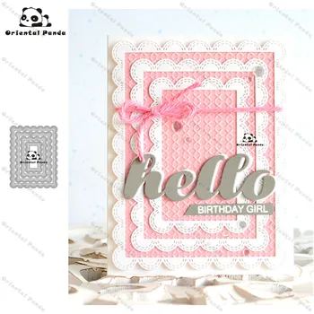 

New Dies Double slit scallop rectangle Metal Cutting Dies diy Dies photo album cutting dies Scrapbooking Stencil Die Cuts