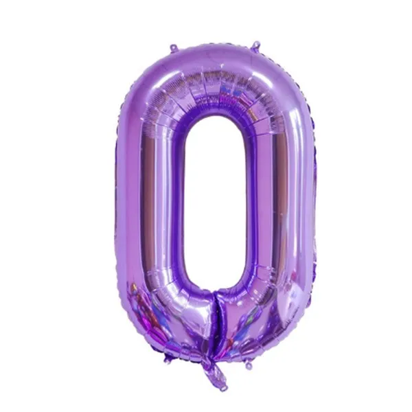 40 inch balloon chain set gold and silver color aluminum foil 0 balloon birthday party holiday party DIY decoration supplies - Цвет: purple