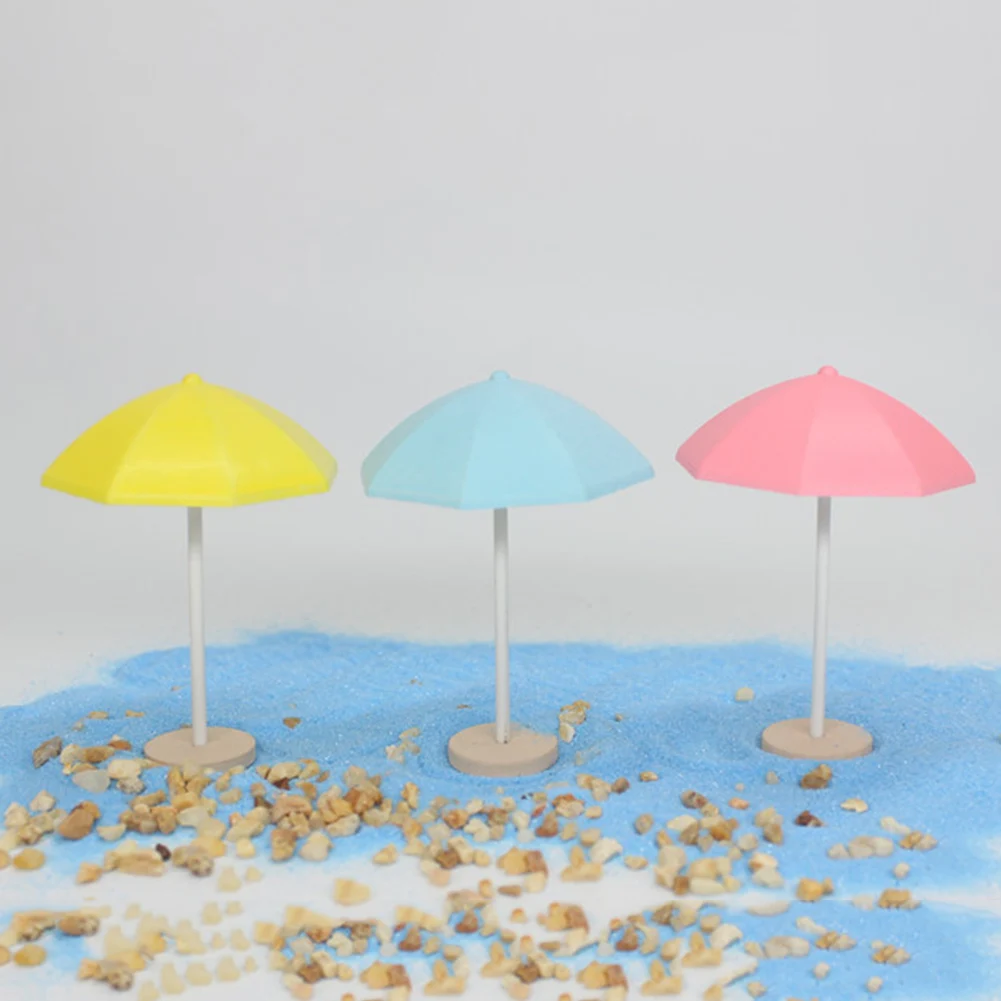 1 шт. мини деревянный зонтик от солнца и пляжа модель DIY Миниатюрный бонсай для пейзажа орнамент подарок для детей как подарок на день рождения