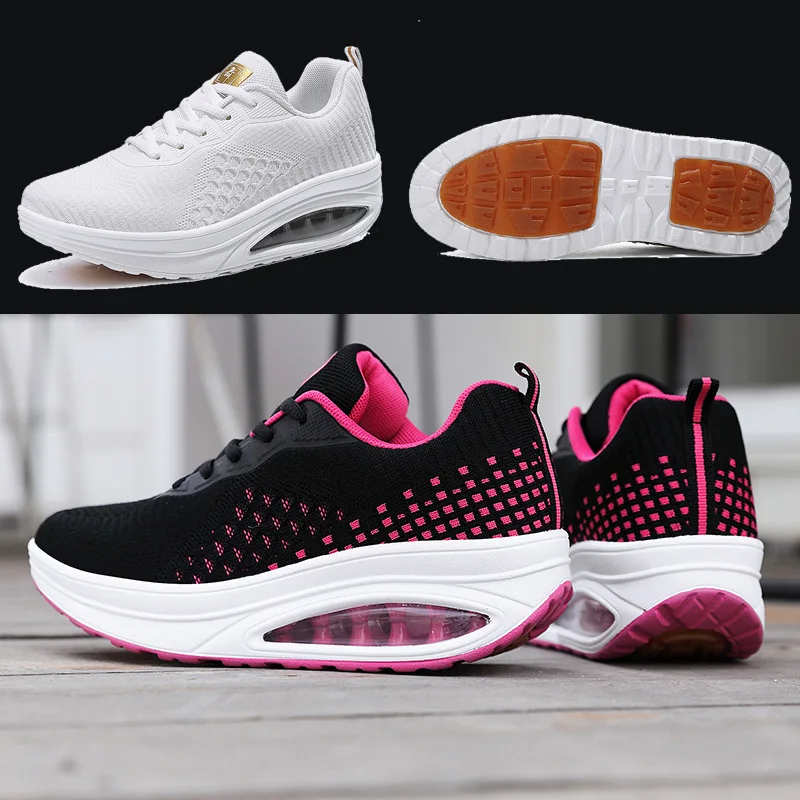 

2021 spring new Shake Shoes for Women Platform Running Sneakers Thick Bottom Wedges Sneakers women Comfortable dance shoes