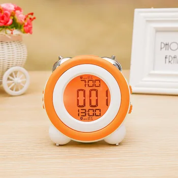 

Smart Creative Simple Stereo Silent Night Light Clock Display Temperature Humidity Multi-function LED Alarm Clock