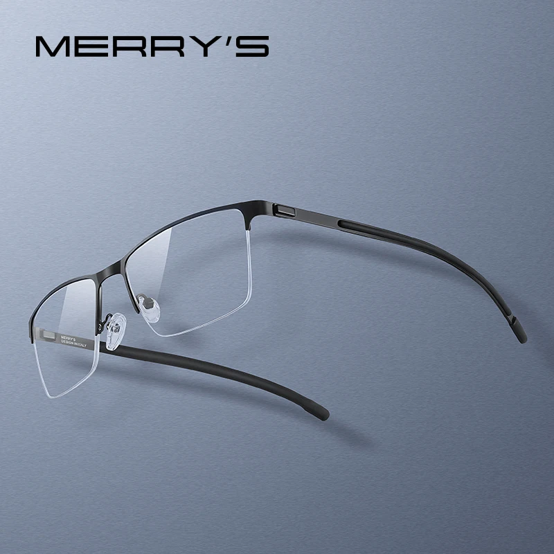 MERRYS, дизайнерские мужские очки из чистого титана , оправа, квадратная, для близорукости, оптическая оправа для очков по рецепту, противоскользящие, силиконовые очки S2258|Мужские очки кадры|   | АлиЭкспресс