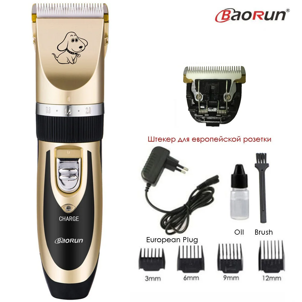Baorun, профессиональная машинка для стрижки собак, машинка для стрижки животных, машинка для стрижки кошек, электробритва, ножницы, машинка для стрижки 110-240 В переменного тока - Цвет: Black Add B Blade
