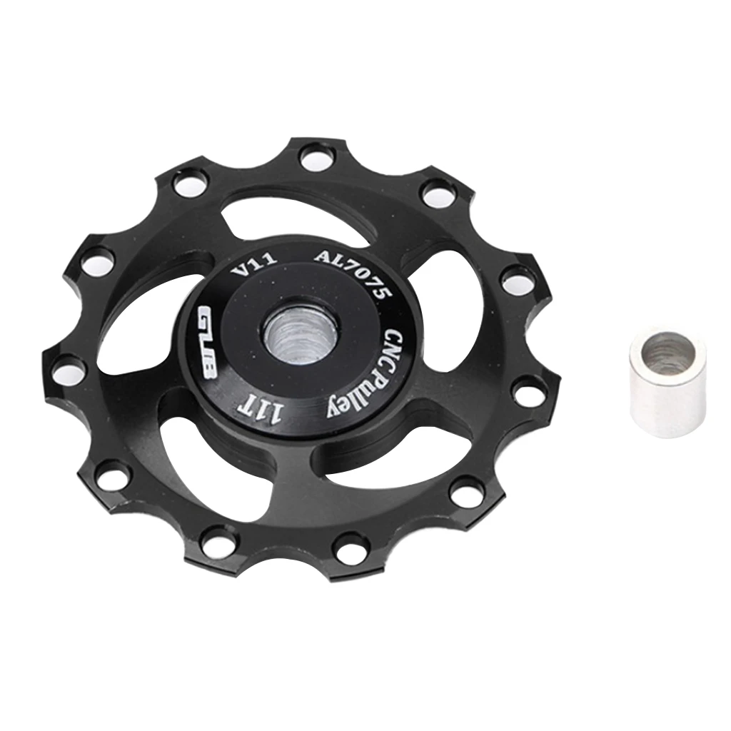 2Pcs 11T Aluminum Sealed Bearing Jockey Wheel Rear Derailleur Pulley, fits for most 11 Teeth Bicycle Rear Derailleurs