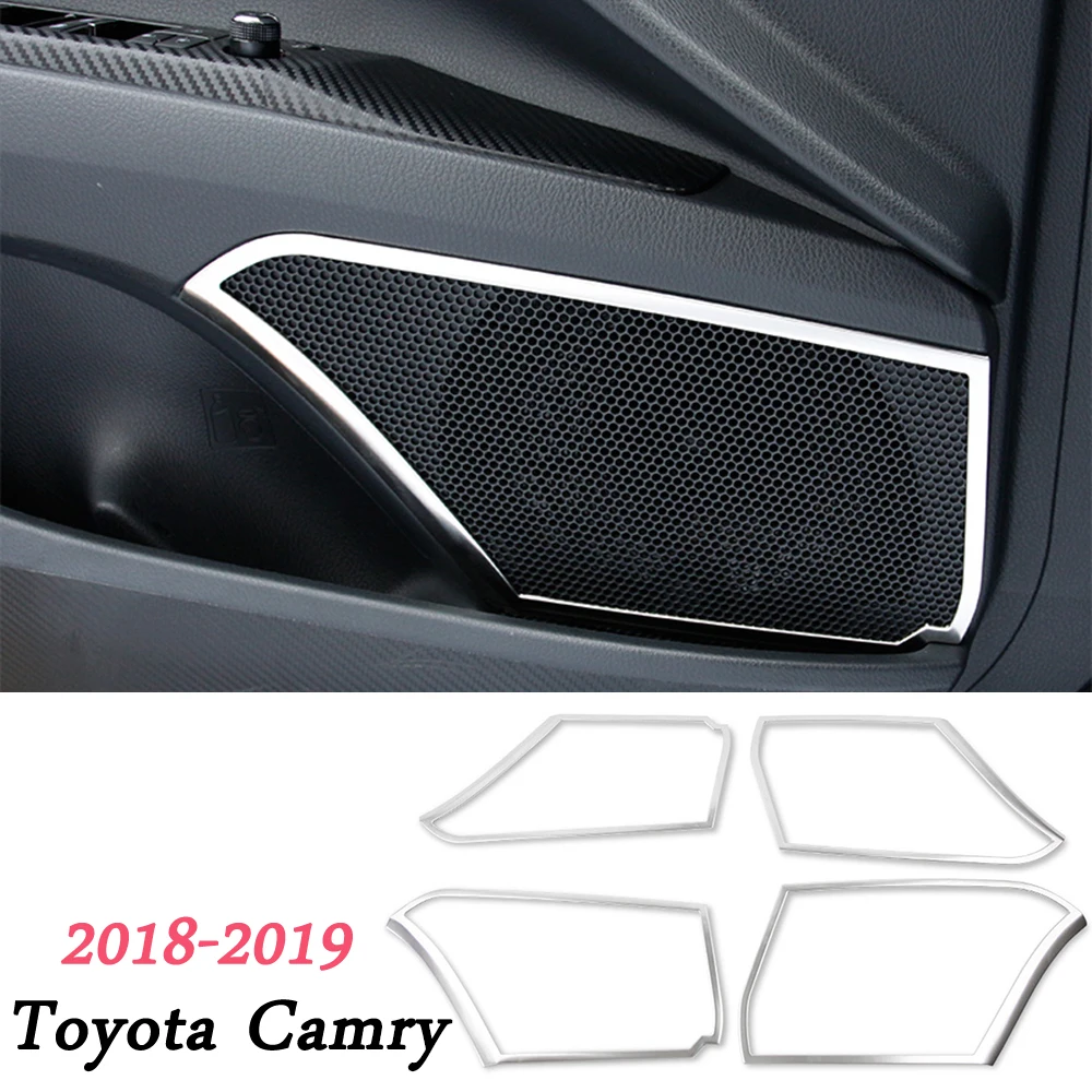 For Toyota Camry 70 XV70 8th MK8 Interior Door Stereo Speaker Audio Ring Cover Sound Frame Decoration Car Accessories