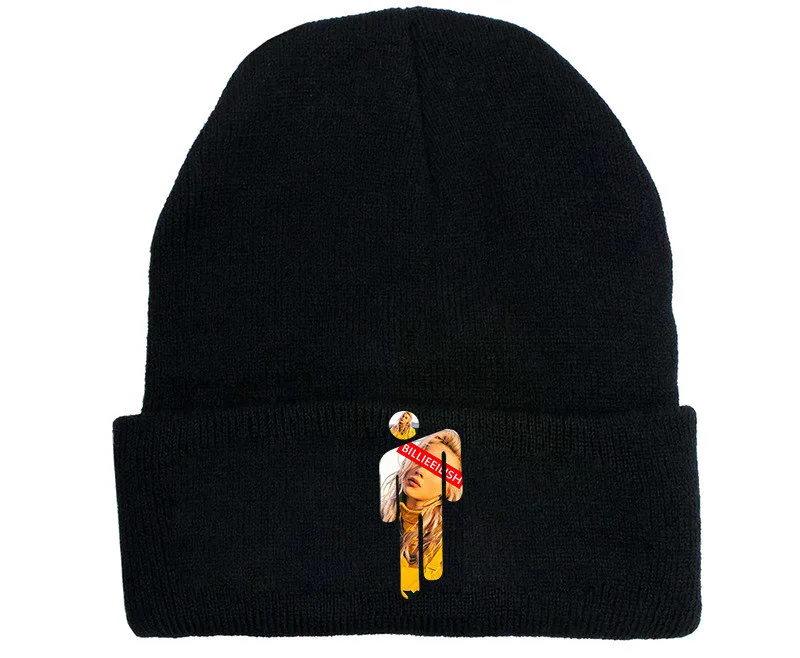 Billie Eilish Beanie желтая вязаная шапка для мужчин хип-хоп зимняя шапка женская мягкая вязаная шапка женская уличная шляпа Лыжная шапка