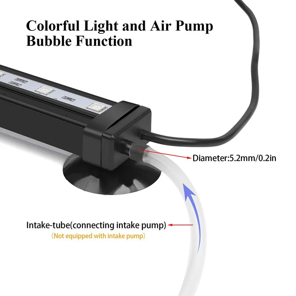 Air Bubble Lamp 16CM with Remote Control Waterproof SMD RGB Colorful LED Aquarium Fish Tank Submersible Light