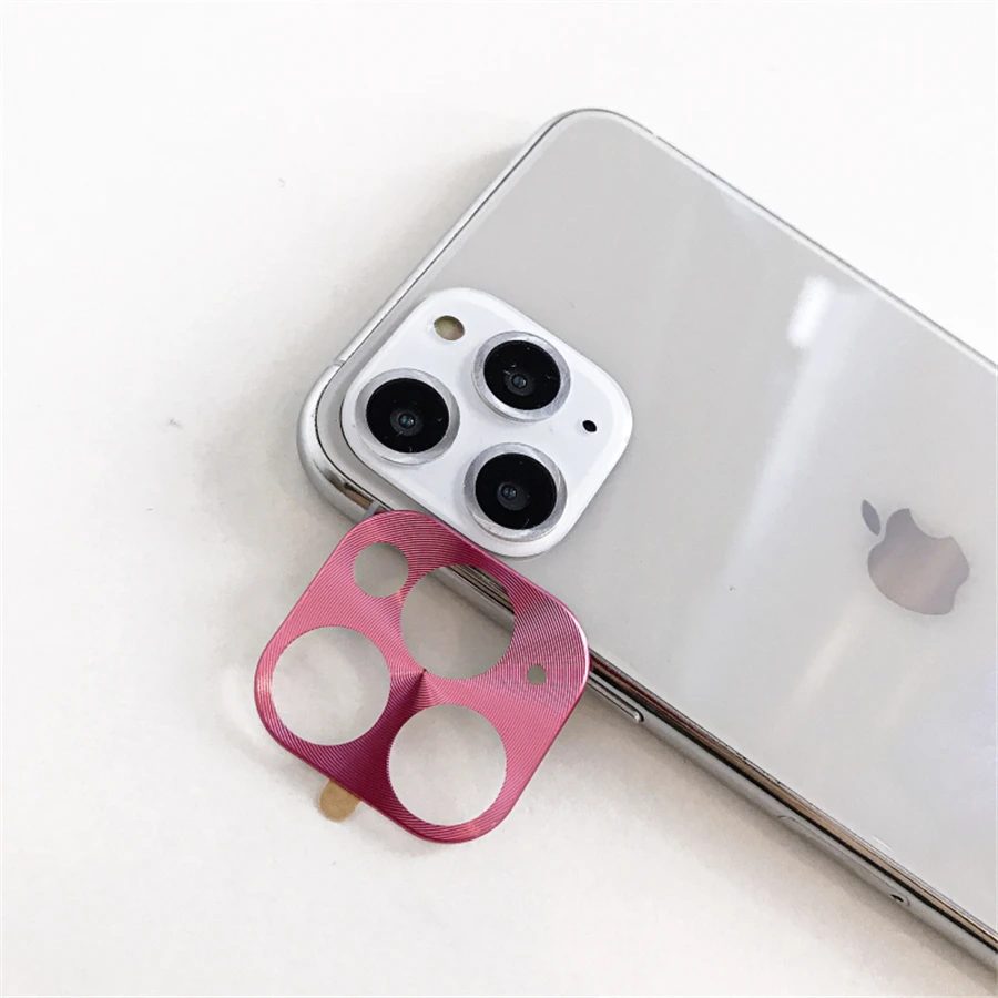 Металлический защитный чехол для объектива мобильного телефона для iPhone 11 Pro Max, защита для объективов камеры, бампер, кольцо, чехол, задняя крышка для смартфона - Цвет: rose red