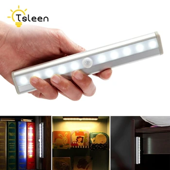 

TSLEEN LED PIR Motion Sensor Night Light Wireless Closet Drawer Wall Garage Lamp Automatic Sensing For Corridor Cabinet