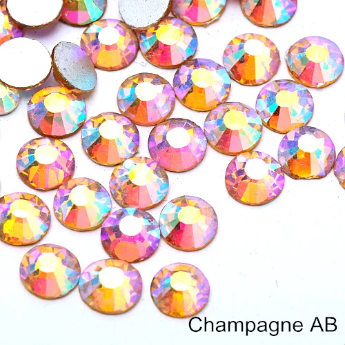 Colorful SS3-SS30 Crystal AB Glitter Rhinestones Nail Art Non Hotfix Rhinestone FlatBack Non Hotfix Strass Nail Art Y2801 