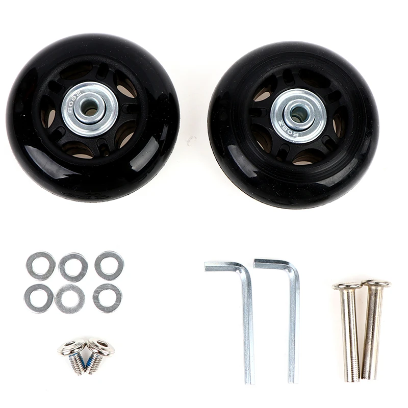 Juego de ruedas de repuesto para maleta de herramientas de reparación OD de 68mm, ejes negros de lujo con tornillo, 2 juegos|Piezas y para bolsos| - AliExpress