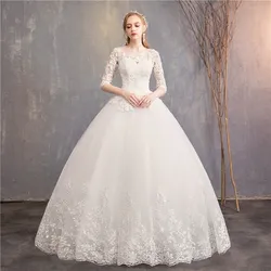 Half Sleeve Wedding Dresses 2023 New Luxury Lace Embroidery Ball Gown Wedding Dress Can Custom Made Vestido De Noiva