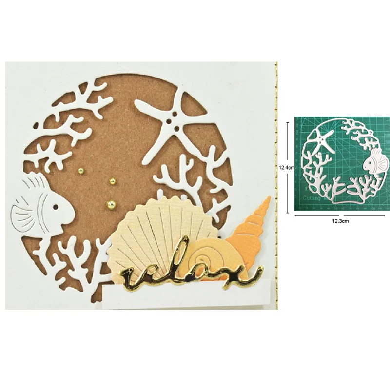 

Новинка 2022, металлические Вырубные штампы, форма раковина для рыбы, морских звезд, венков, скрапбукинга, бумаги, ножа, форма, лезвие, перфоратор, трафареты, штампы