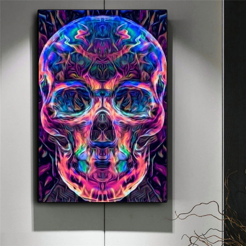 

Miaodu 5D DIY Diamond Painting Cool Flame Skull Mosaic Embroidery Diamond Painting Cross Stitch Embroidery Crafts Paintings