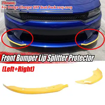 

A Pair Car Front Bumper Lip Splitter Protector Yellow Diffuser Guard For Dodge Charger SRT Scat Pack 2015-2019