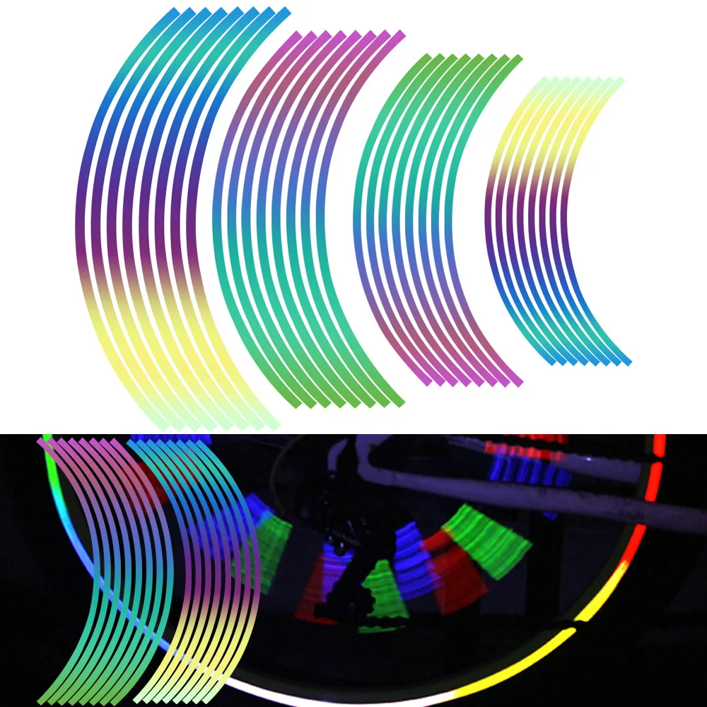PVC Decals Reflective  16 Strips Wheel Rim Tape Car Laser Motorcycle