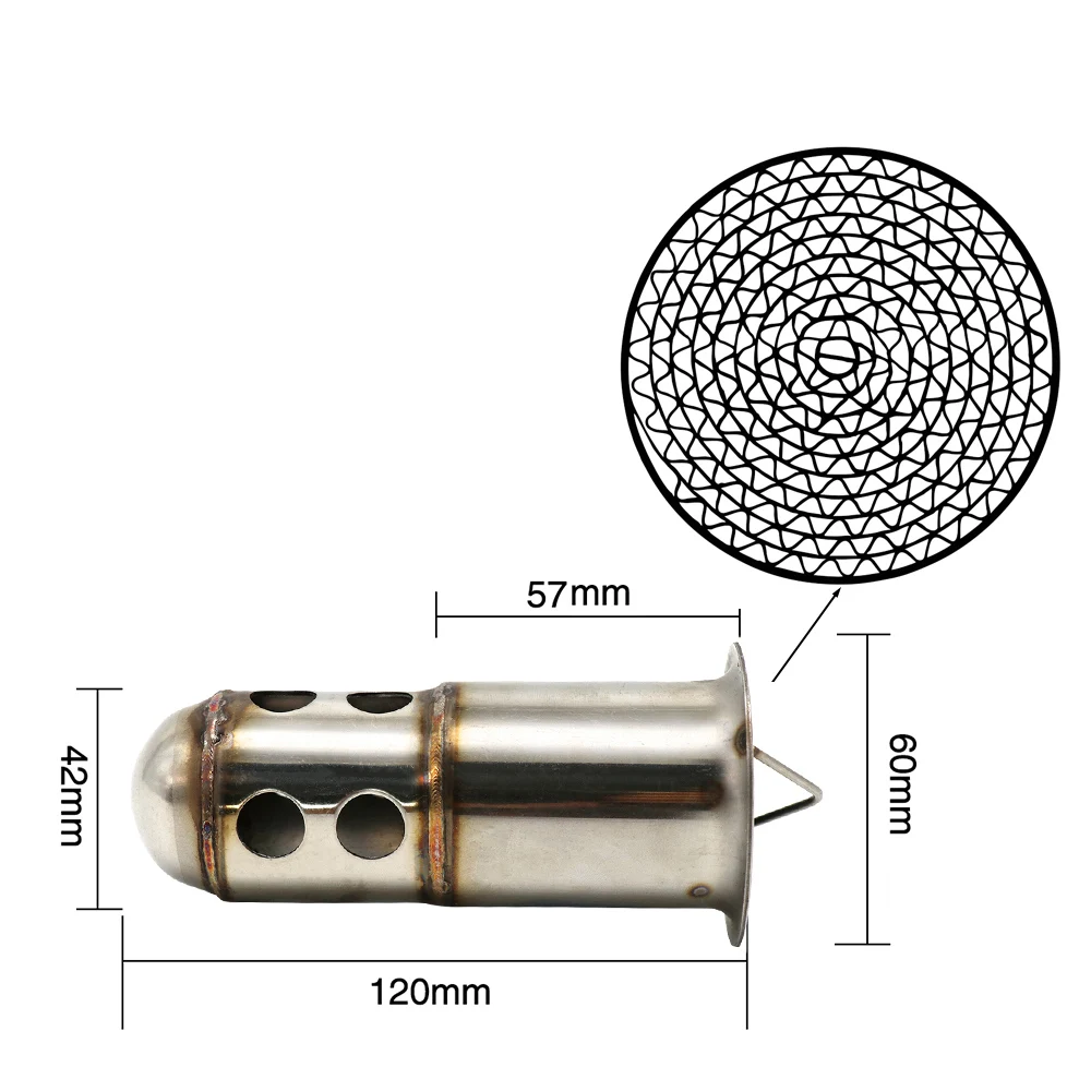 RIBONI Tuyau D'Échappement 51mm DB Killer Universel Moto Échappement Catalyseurs Catalytiques Silencieux 50.8mm Silencieux Sans Lacet D'Échappement Moto (Taille : G 51MM