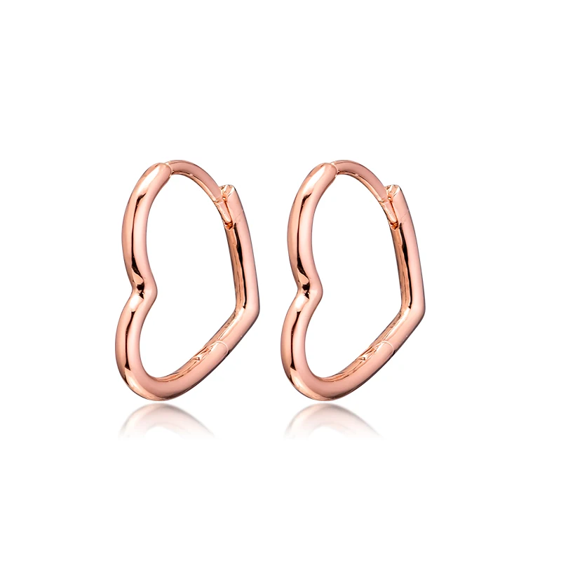 Серьги FANDOLA, настоящая 925 пробы, Серебряная роза, асимметричные серьги-кольца в виде сердца, модные серьги для женщин, ювелирные изделия DIY