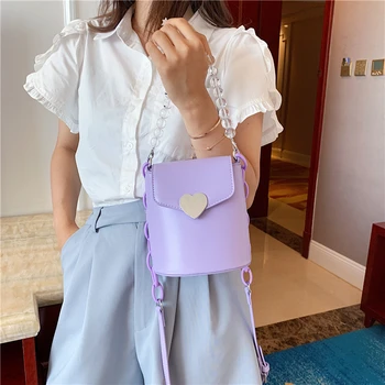 

2020 Summer Simple Lady Shoulder Handbags Mini PU Leather Crossbody Bags For Women Purses Travel Cross Body Bag With Hair Ball