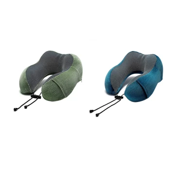 

2 set Travel Pillow Memory Foam with 360-Degree Head Support Comfortable Neck Pillow with Storage Bag Lightweight Traveling Pill