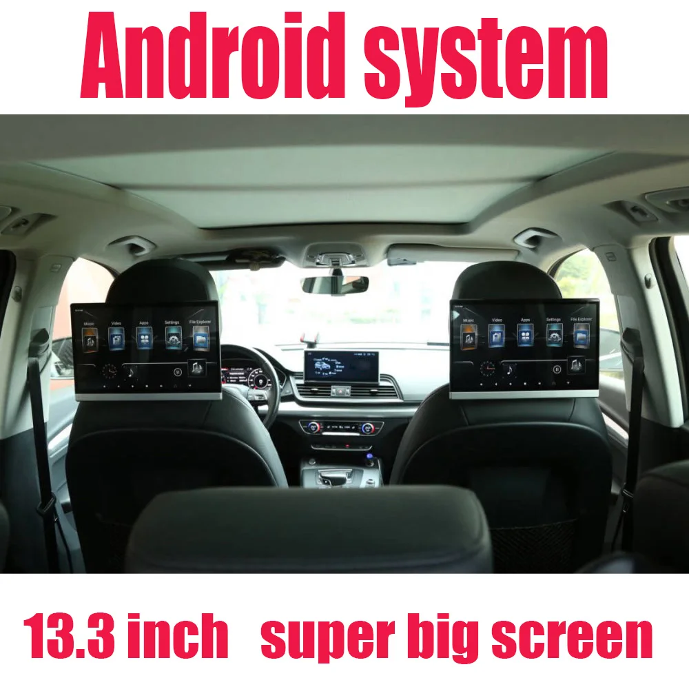 13.3 Inch Android 2+16g Car Headrest Monitor 1920*1080 4k 1080p Ips