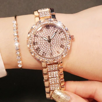 

GUOU 2019 Women's Watches Ladies Luxury Diamond Bracelet Watches For Women Rhinestone Clock Female montre femme bayan kol saati