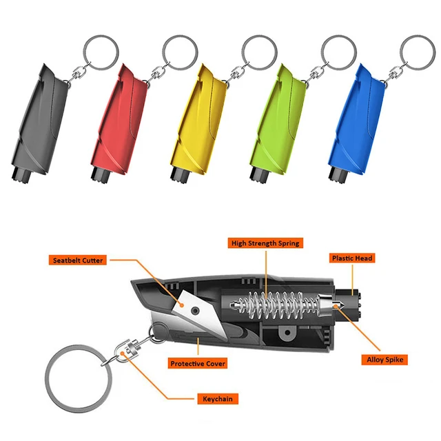 Porte-clés Outil de Sauvetage, Marteau Brise Vitre Coupe Ceinture