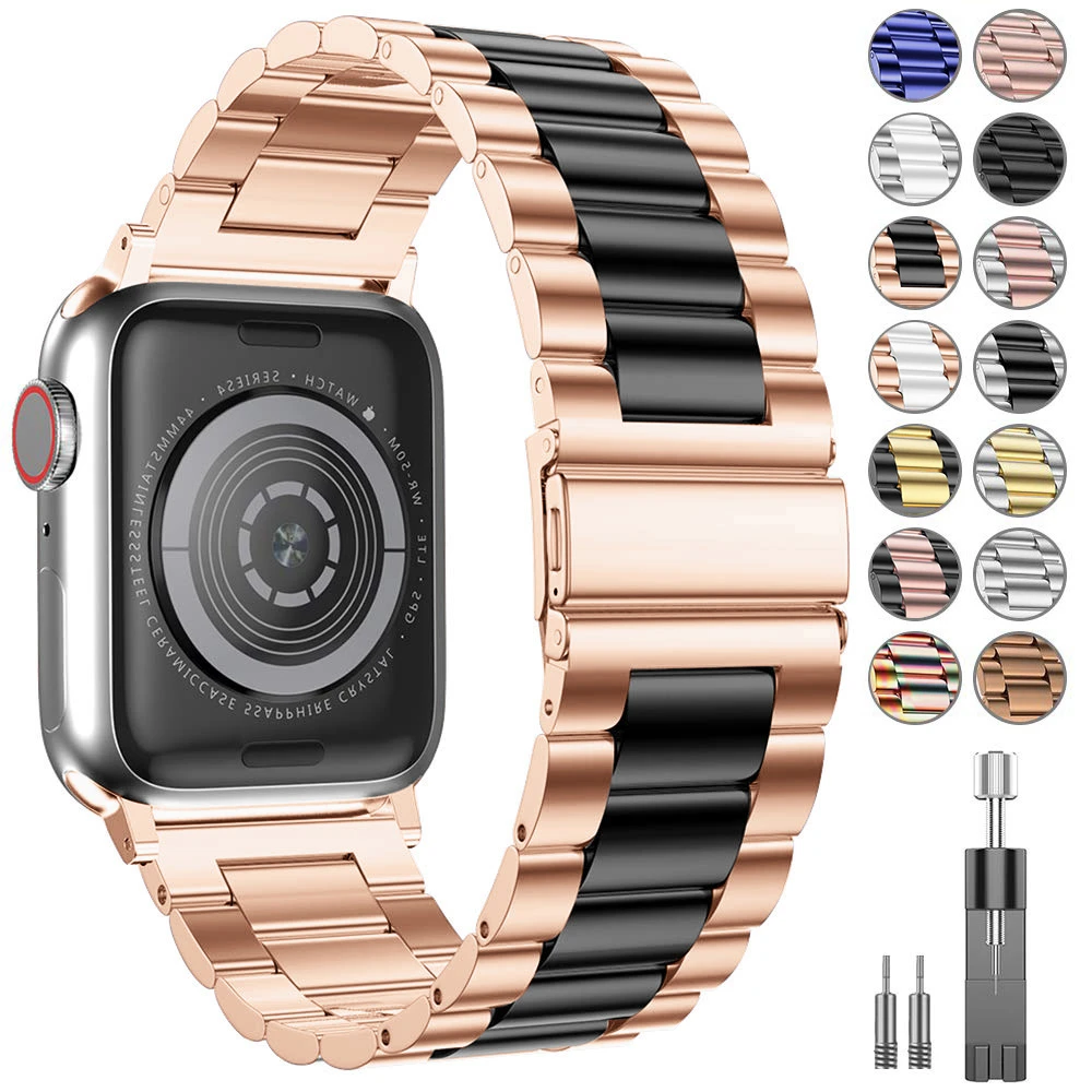 Браслет из нержавеющей стали для apple watch band 44 мм ремешок Iwatch series 5 4 3 2 1 Аксессуары 42