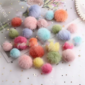 

10pcs 25mm 40mm Diy Pompon Fur Balls Pompoms For Home Decor Keychain Earring Fluffy Pom Pom Ball Diy Crafts Accessories Material