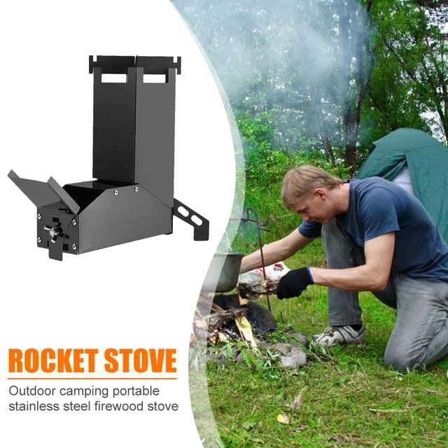 Camp Stainless Steel Wood Stoves Outdoor Backpacking Picnic Hiking Rocket Stove Camping Portable Outdoor Elements