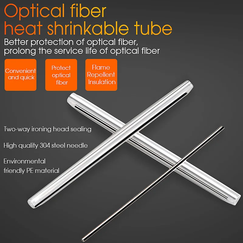 Tanie 1000 sztuk 60MM termokurczliwe światłowodowe Splice Fusion Protection Tube fibre Splice Sleeve
