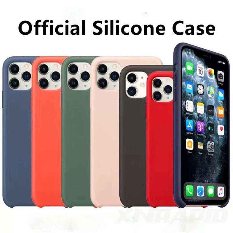 

Original Official Silicone Phone Case For Apple iPhone 11 Pro Max Case For iPhone X XR XS Max 7 8 6s 6 Plus With Logo Back Cover