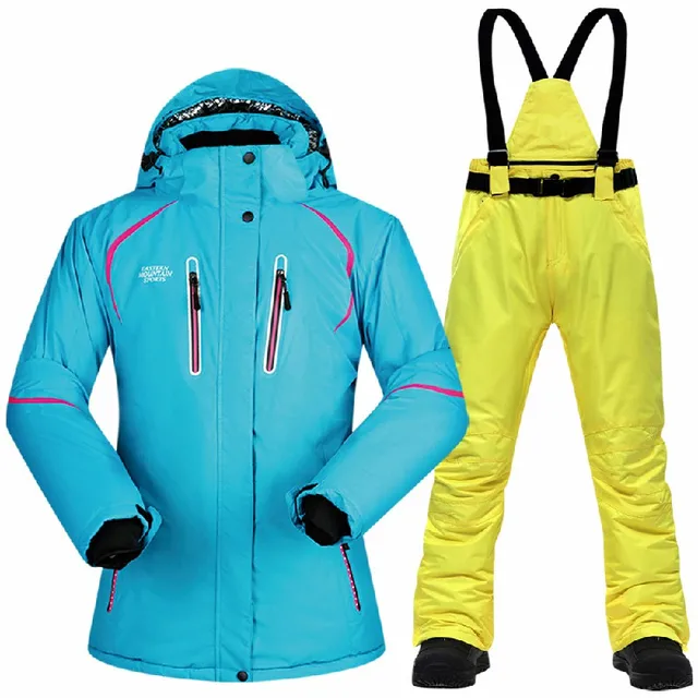Ski Suit Women Winter Snow Clothing Set Thick Waterproof Ski Jacket and