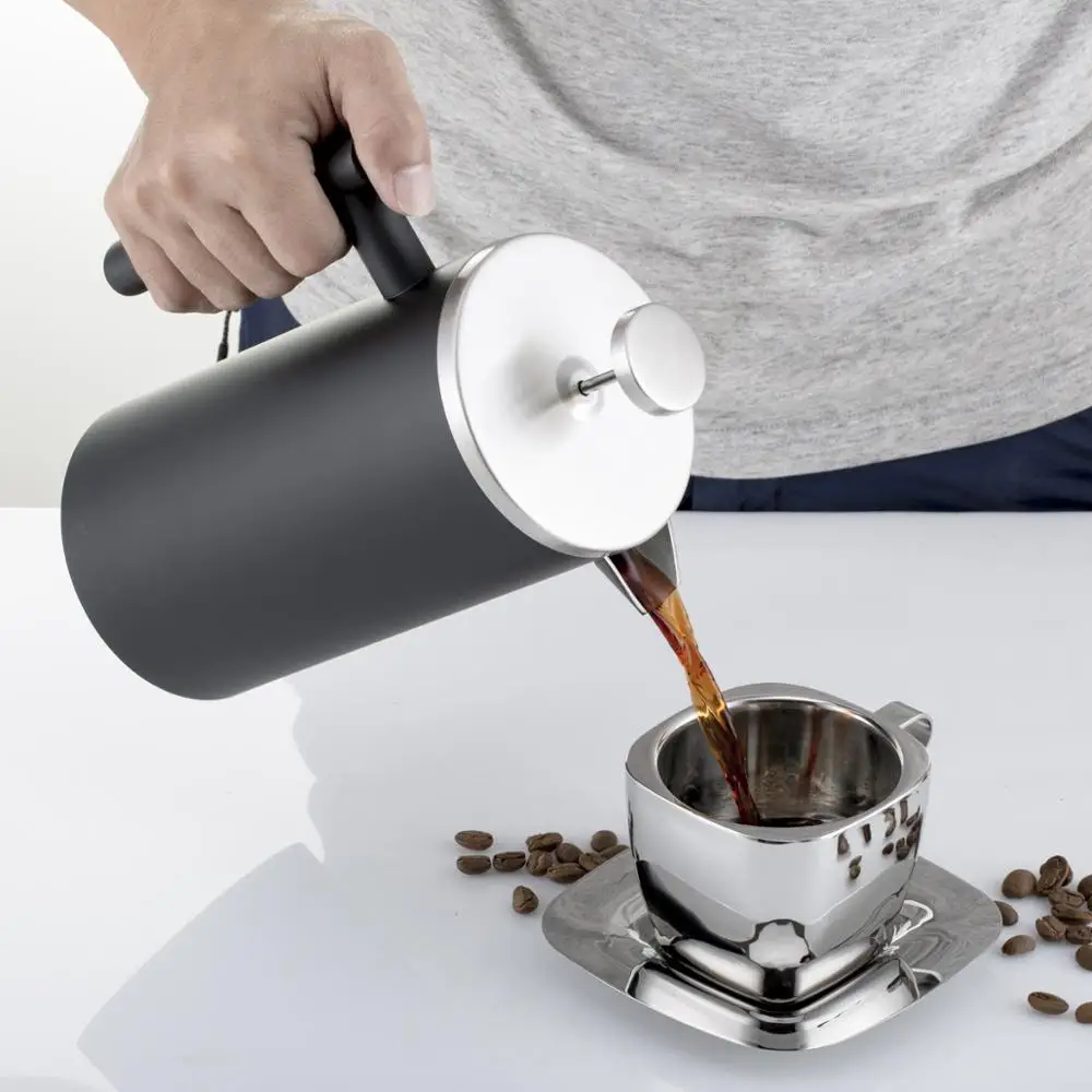 

1000ML Stainless Steel Tea Percolator Filter Double insulation hot water pot Teapot Cafetiere French Coffee Press Plunger