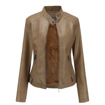 

Women's Coat Ladies Jacket Autumn Faux Leather Casual Stylish Outerwear