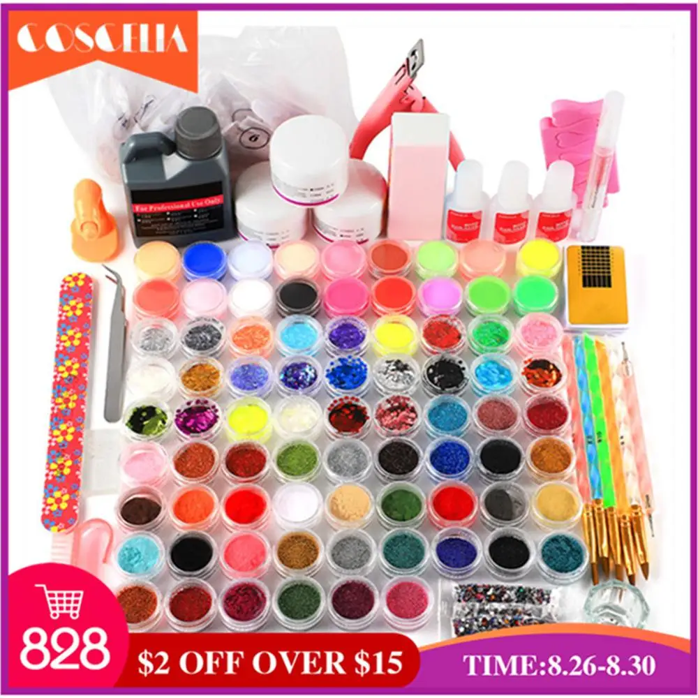 

78pcs Nail Acrylic Powder Glitter Nail Art Decorations For Nail Art Kit Gems Decoration Crystal Rhinestone Brush Tools Kit