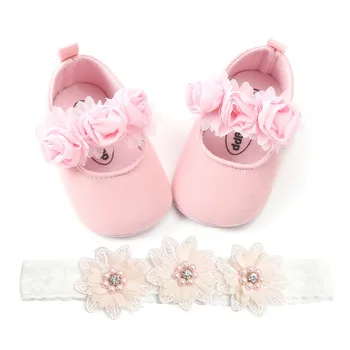 

Newborn Girls Sweetness Princess First walker Shoes Cute Flower Shoes Toddler Soft Soled Elastic Band Infant Girls shoes