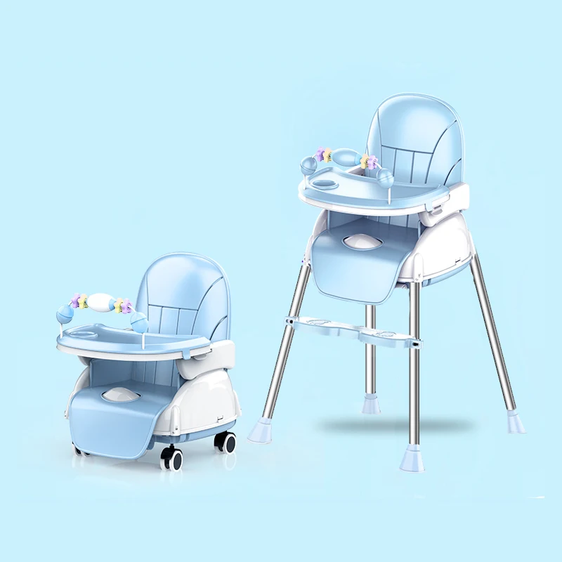 portable-kids-dining-high-chair-with-free-washable-leather-seat-cover-washable-dining-food-tray-baby-table-chair