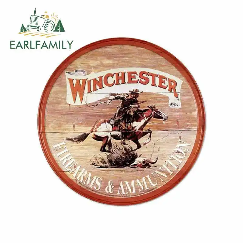 EARLFAMILY 13cm x 13cm for Winchester Express Vintage Round Sign Funny Car Stickers Vinyl Helmet JDM RV VAN Car Accessories