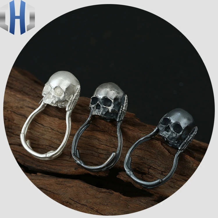 

Skull Ring Munch Screaming Hand Bone Skull Ring Ring Handmade Original