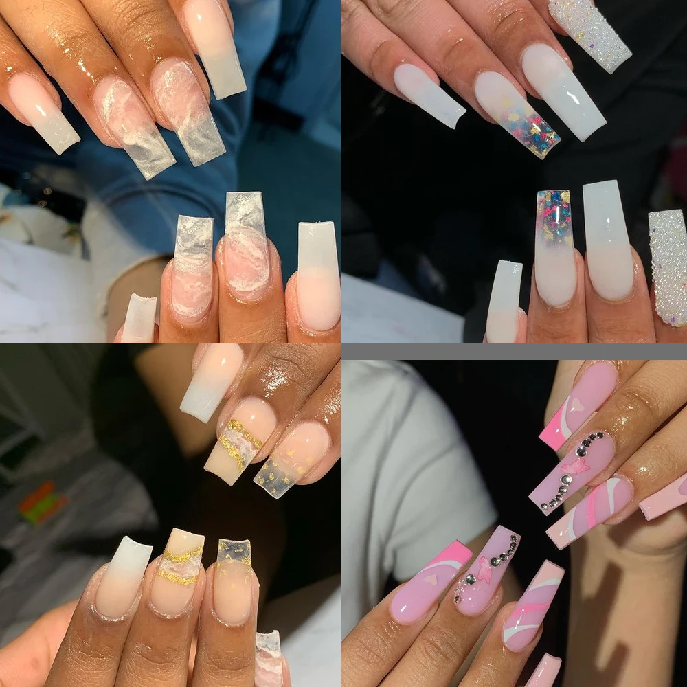 Tinovo Uno Poly Nail Gel French Manicure Builder UV Gel for Extension 150g White Crystal Pink Poly Acrylic Gel Paint Nails Art 6