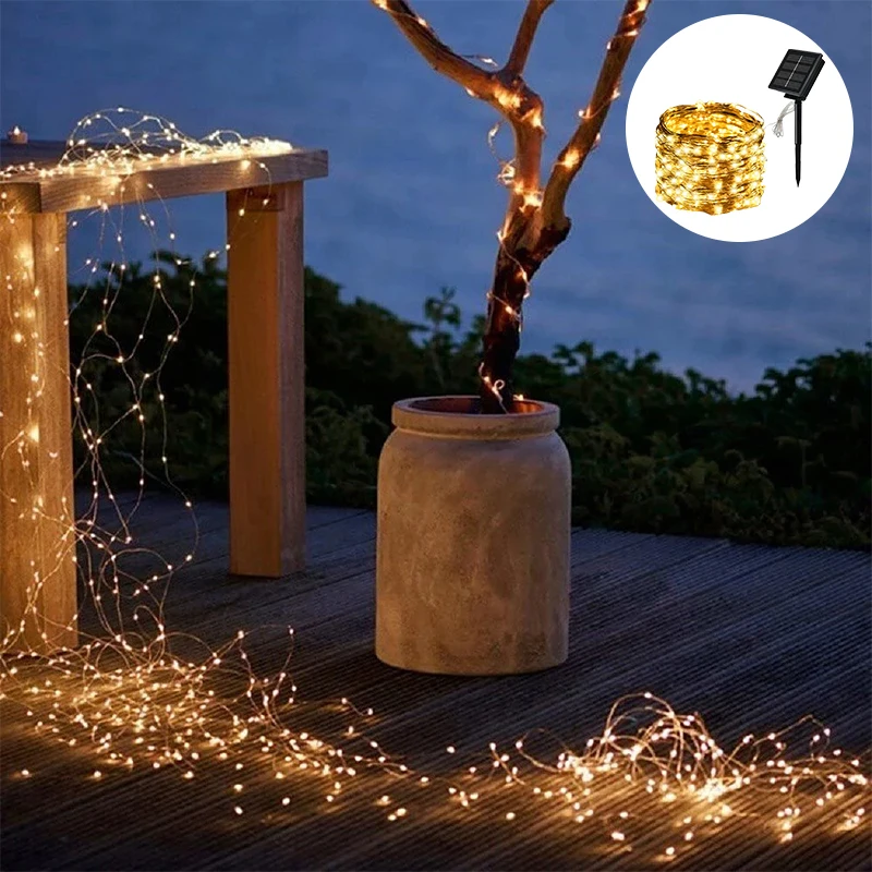 

Led50/100/200/300 Diode LED Christmas ins style solar waterproof light string holiday party atmosphere lights Garden bedroom dec