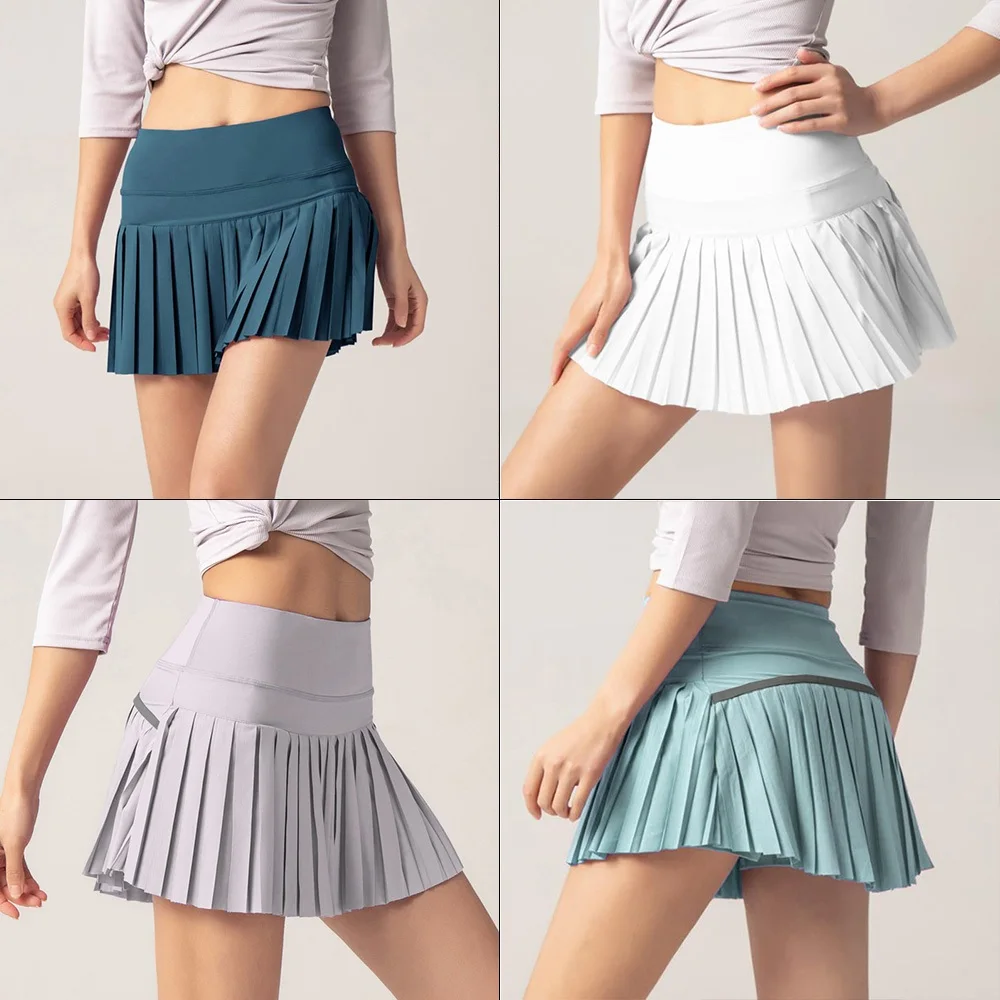 Cloud Hide Women Sports Tennis Skirts Golf Skirt Fitness Shorts High Waist Athletic Running Short Quick Dry Sport Skort Pocket sports skirt sports shorts