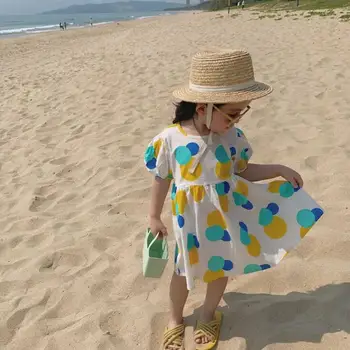 

2020 New Style Girls Dots Dress Cotton Fashion Summer Girls Dresses 1-7t QA670
